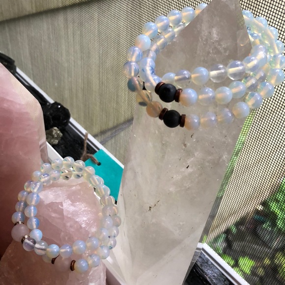 Opal Crystal Bracelets W/ Rose & Shungite Crystal - Picture 11 of 14
